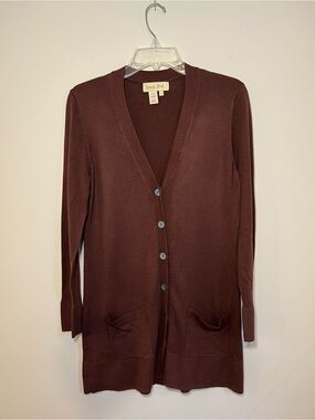 Isabella Bird Rich Chocolate Brown Long Cardigan size Small